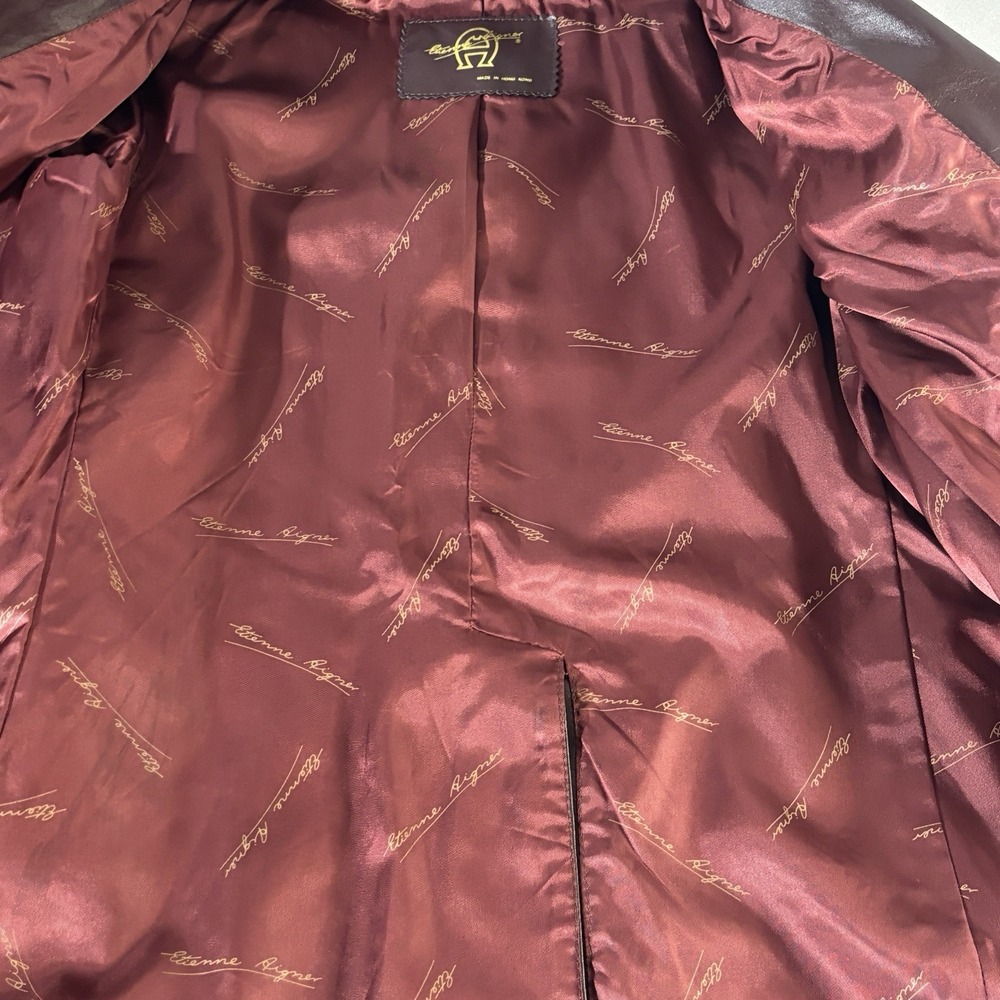 etienne aigner Vintage Leather Jacket Blazer Sz 12  Pics For Measurements EUC - Picture 12 of 15